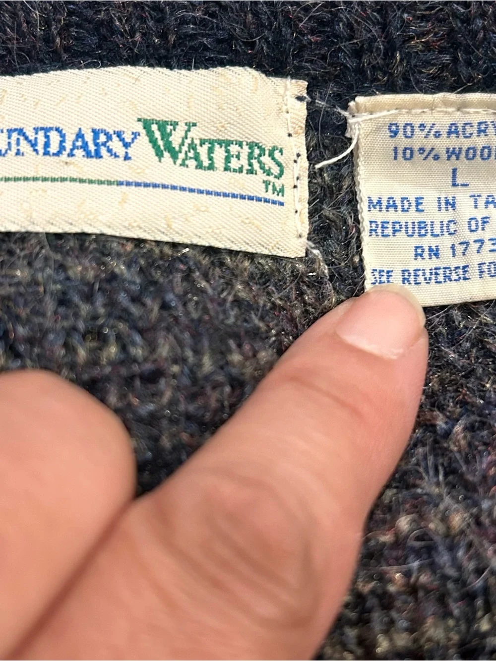 VTG 90s Boundary Waters Cardigan Sweater Mens L Eclectic Grandpa Dark Academia